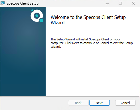 Specops Client installation complete