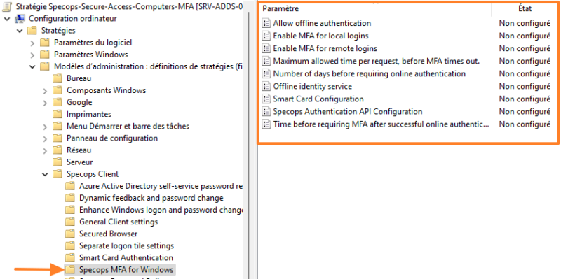 Specops MFA for Windows Group Policy settings location