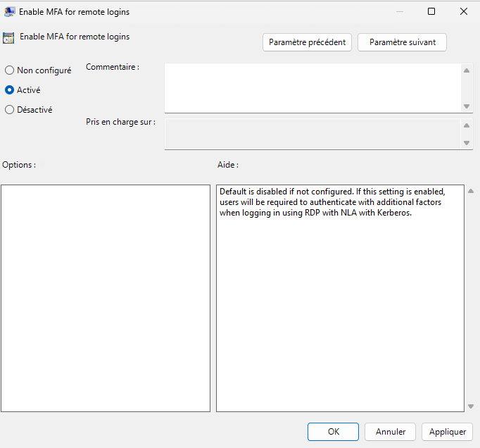 Enable MFA for remote logins setting