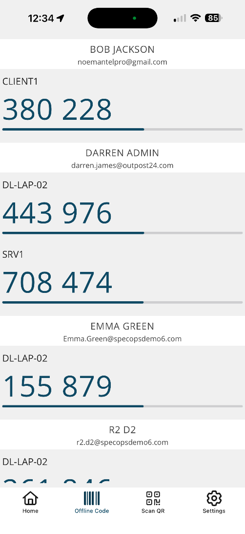 Specops ID app offline TOTP codes