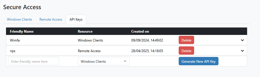 Creating API key in Specops Cloud portal