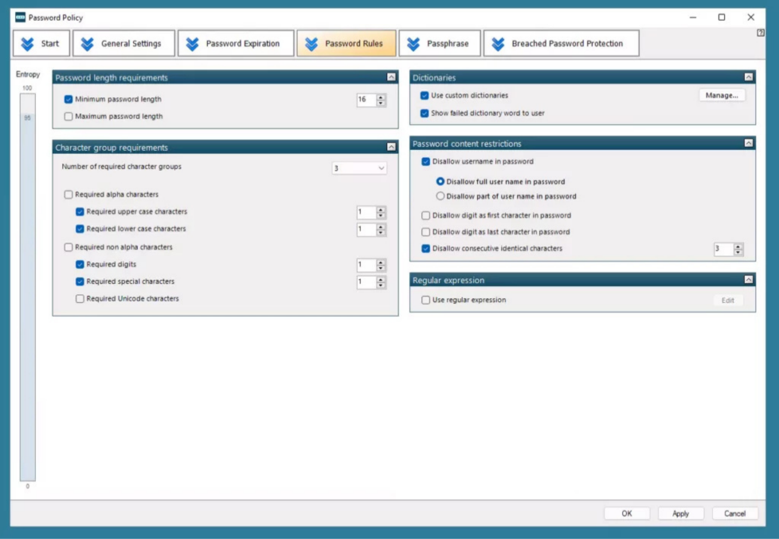 Specops Password Policy Admin Screen