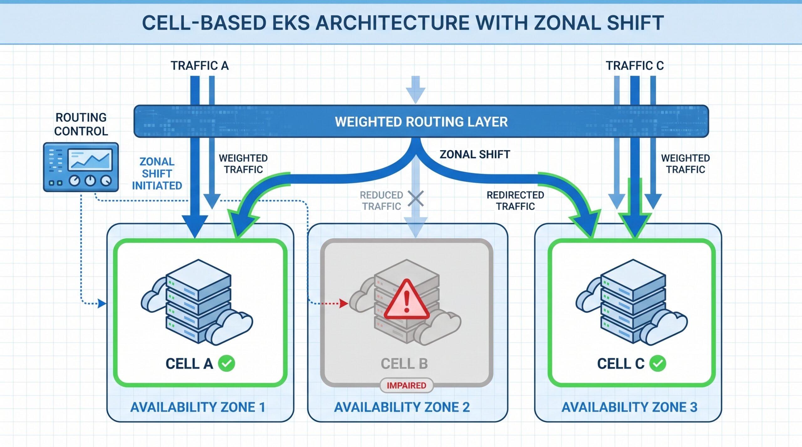 Cell-based EKS routing